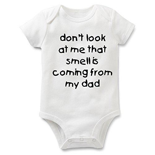 Funny Slogan Super Soft Cotton Comfy Baby Short Sleeve Bodysuit(6 My Dad)