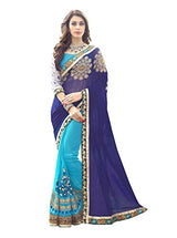 Sareeshop Women's Georgette Saree (Jessica_001_Blue_Free Size)