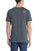 Reebok Men's Round Neck T-Shirt (4057282674265_AF1979_Small_Dark Grey Heather)