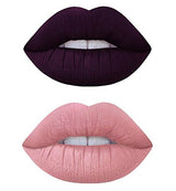 LIME CRIME VELVETINES 2 Moods Duo The Original Liquid Matte Lipstick ~ Made in USA ~ MARSHMALLOW: cotton candy nude AND RAVEN: the darkest color ever made without being black ~ PACK OF 2 PCS X 2.6 ML EACH ~ Certified Cruelty Free &amp; Vegan ~ lip stain
