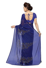 Ishin Women's Georgette Saree (Ishinsb-8204_Royal Blue)