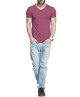 Tripr Men's V-Neck Tshirt Maroon