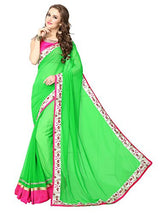 Panchratna Women's Georgette Heavy Embroidered Fancy Sarees With Blouse Material