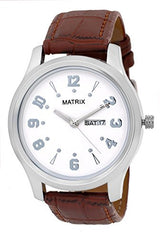 Matrix Analog White Dial,Day Date Men's Watch-DD-WH