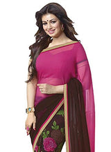 Trendz Women's Dual Shade Georgette Saree(TZ_Chocolate)