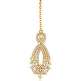 Sukkhi Gold Plated Australian Diamond Choker Necklace With Drop Earring &amp; Mangtika For Women