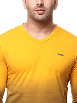Gritstones Yellow Full Sleeve V Neck T Shirt GSFSOMBVNCKYELL_XL