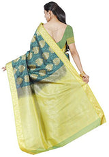 RR Women's Resham Silk Powerloom Saree (RR-REB003-DARK GREEN)