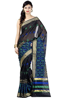 Chandrakala Women's Black Banarasi Art Silk Saree