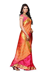 Mimosa By Kupinda Women's Tusser Silk Saree Kanjivaram Style Color :Multi (3430-2037-3D-RNI-STB-PCH)