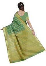 RR Women's Resham Silk Powerloom Saree (RR-CBB001-BOTTLE GREEN)