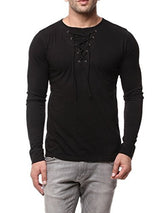 Gritstones Black Full Sleeve Round Neck T Shirt GSFSTSHT1282BLK_M