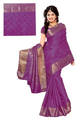 Alankrita Self Design Kanchipuram Art Silk Emboss Tissue Pallu Saree Mejanta Color