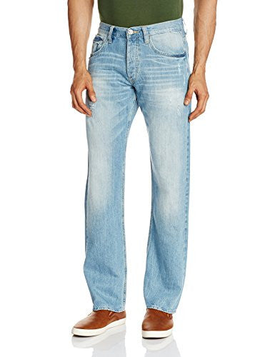 Lee Men's Rider Regular Fit Jeans (8907222004286_LEJN5166_34W x 34L_Heavy Bleached Distressed Cotton Linen)