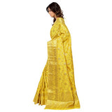 Varkala Silk Sarees Women's Tussar Silk Kanchipuram Saree(PT1001GD_Yellow)