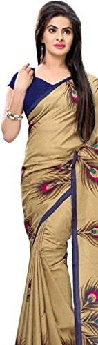 Sargam Fashion Women's Silk Cotton Saree (Mayur_Pankh_Beige)