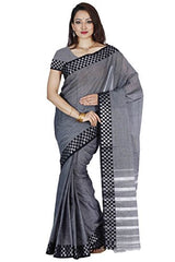 Mimosa Women's Traditional Cotton Silk Saree With Blouse Color:Grey(3326-HMK-12-GREY )