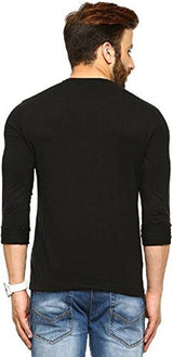 V Neck Full Sleeve SupermanT Shirt - Men's V Neck Full Hand Man of steel logo T Shirt - Black
