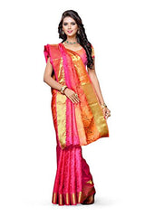 Mimosa By Kupinda Women's Tusser Silk Saree Kanjivaram Style Color :Multi (3430-2037-3D-RNI-STB-PCH)