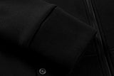 Meaneor Women's Long Sleeve Zip-up Hoodie Jacket with Zipper Point Black L
