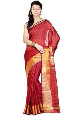 Chandrakala Women's Red Banarasi Art Silk Saree