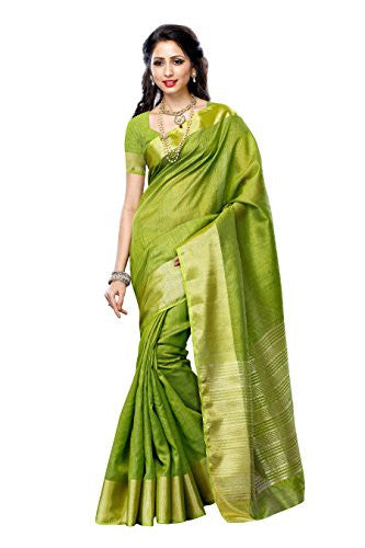 Mimosa Women'STassar Silk Saree Color: Olive(3219-2085-OLV)