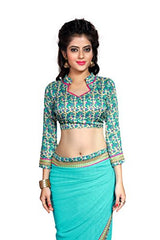 Indianbeauty Women's Chiffon Saree (AS1237_Light Blue_Free Size)