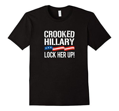 Men's Crooked Hillary - Lock Her Up T-shirt XL Black