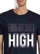 Adro Men's Round Neck Cotton T-Shirt (Navy(SIZE-M)