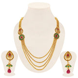 Sukkhi Trendy Gold Plated Four String Necklace Set for Women