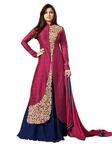 Royal Export Women's Bangalori Rama Anarkali Semi-Stitched Salwar Suit