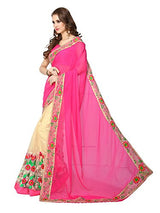 Panchratna Women's Georgette Heavy Embroidered Fancy Sarees With Blouse Material