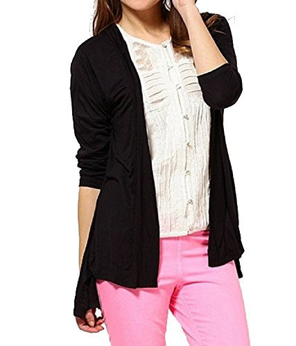 Style Shell Black Women's Cotton Shrug (Shrug_Black_M)