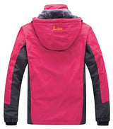 Wantdo Women's Waterproof Mountain Jacket Fleece Ski Jacket US S  Rose Red Small