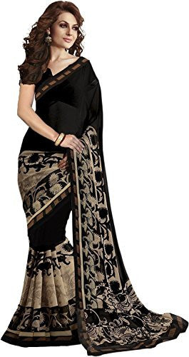 Trendz Women's Cotton Silk Saree (TZ_Black_Beauty__Black_Free Size)