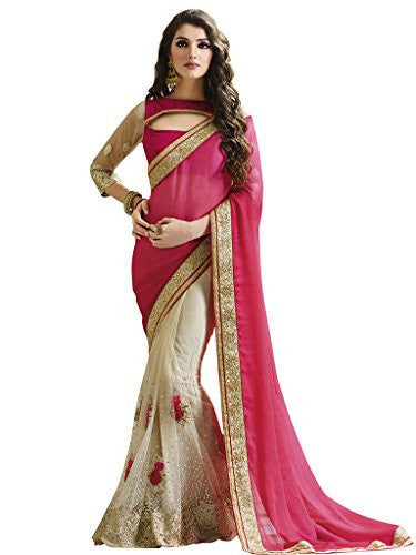 Sargam Fashion Women's Georgette Saree (SRMBPINKCORD_Pink)