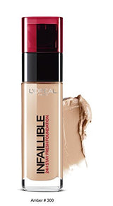 L'Oreal Paris Infallible 24Hr Liquid Foundation, Amber 300, 30ml