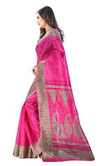 Glory Sarees Women's Bhagalpuri Art Silk Cotton Sarees(saree6_Pink)