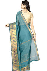 Chandrakala Turquoise Banarasi Art Silk Saree