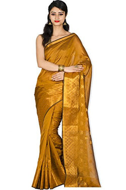 Chandrakala Women's Banarasi Cotton Silk Saree(Gold)