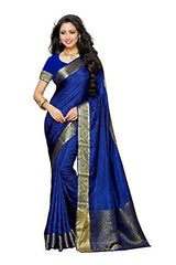 Mimosa By Kupinda Women's Tusser Silk Saree Kanjivaram Style Color :Navy Blue (3196-2073-NVY)