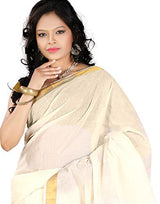 e-VASTRAM Women Kerala Kasavu Zari Rich Pallu Saree (KRPPEA, Beige)