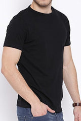 Colors Couture Solid Black 100% Cotton with Round Neck Half Sleeves Slim Fit T-shirts for Men Stylish wear, Daily Wear, Casual Wear, T-shirts for men plain