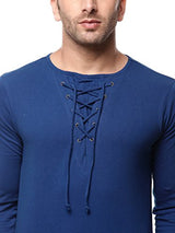Gritstones Indigo Full Sleeve Round Neck T Shirt GSFSTSHT1282IND_L
