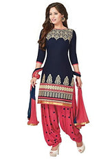 Sky Global Women's Unstitched Salwar Suit Dress Material (Dress_858_FreeSize_Blue)