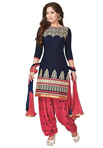 Sky Global Women's Unstitched Salwar Suit Dress Material (Dress_858_FreeSize_Blue)