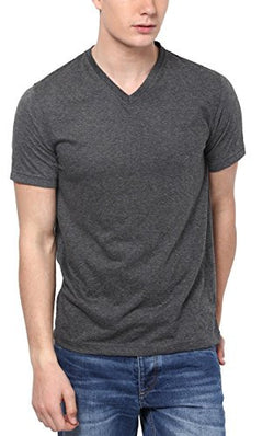 Aventura Outfitters Men's Cotton T-Shirt (AOTE29-L_Charcoal Melange)