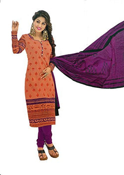 Angelfab Women's Cotton Dress Material (PRI507_Orange)