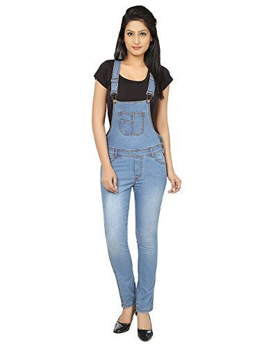 Ursense Women Dungaree (ZIPL8011_Medium Blue_30)