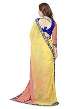 Panchratna Women'S black and cream georegette and net ethnic saree...